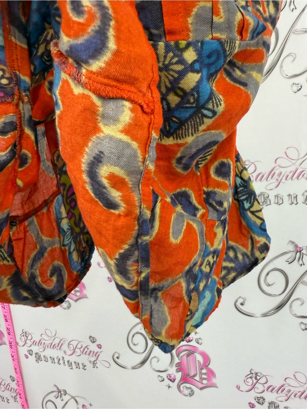 American Eagle Outfitters tank top Orange Floral-Print Cami with Blue Accents - Picture 4 of 10